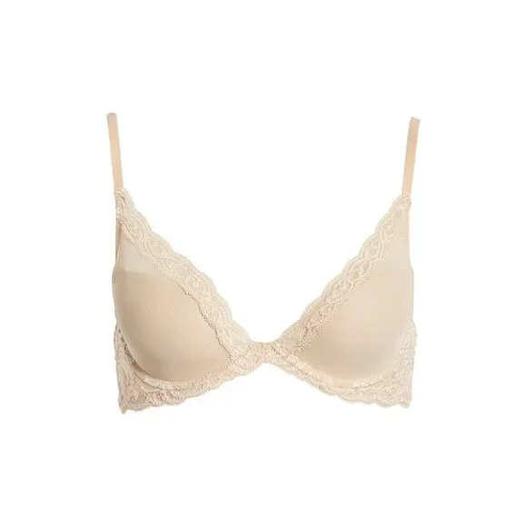 🆕 NATORI Feathers UW T-Shirt Plunge Bra  34DD Cosmetic (Light Beige) #730023 - Picture 5 of 10